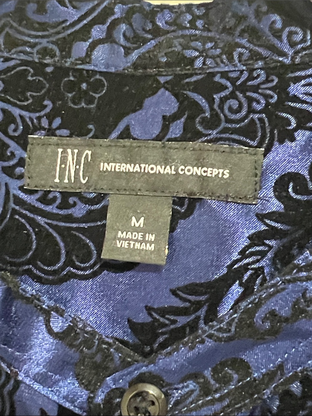 Men’s INC International Concepts Blue Button-Down Shirt Size M - Picture 4 of 7